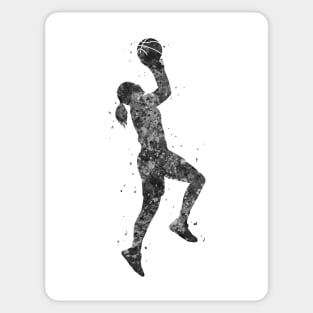 Basketball girl black and white Sticker